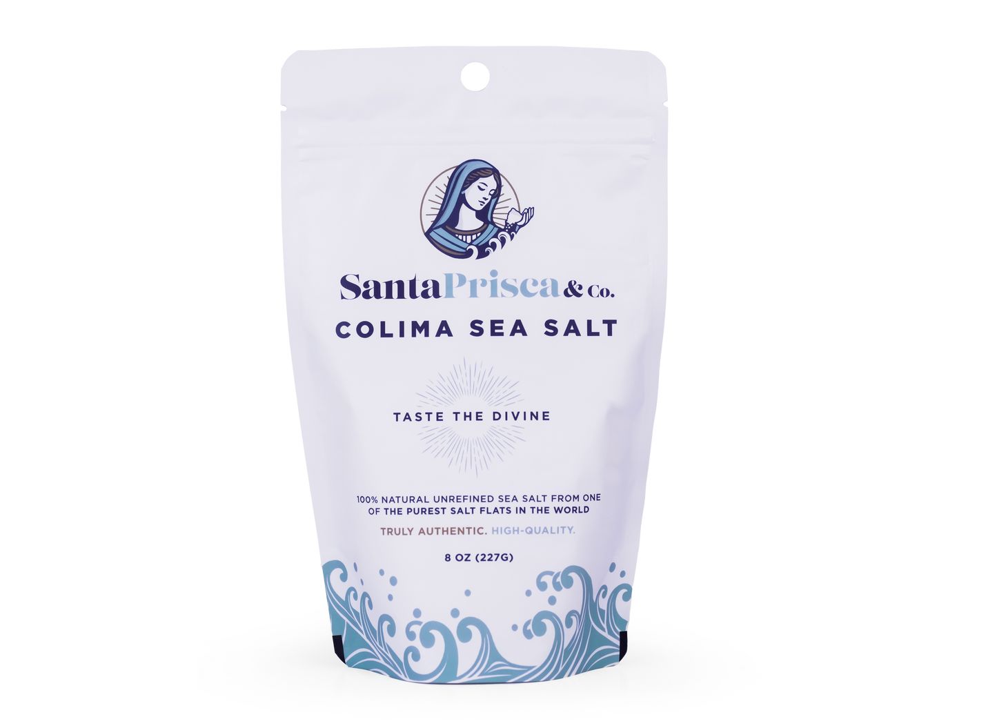 Santa Prisca & Co. Colima Sea Salt 8 oz package.
