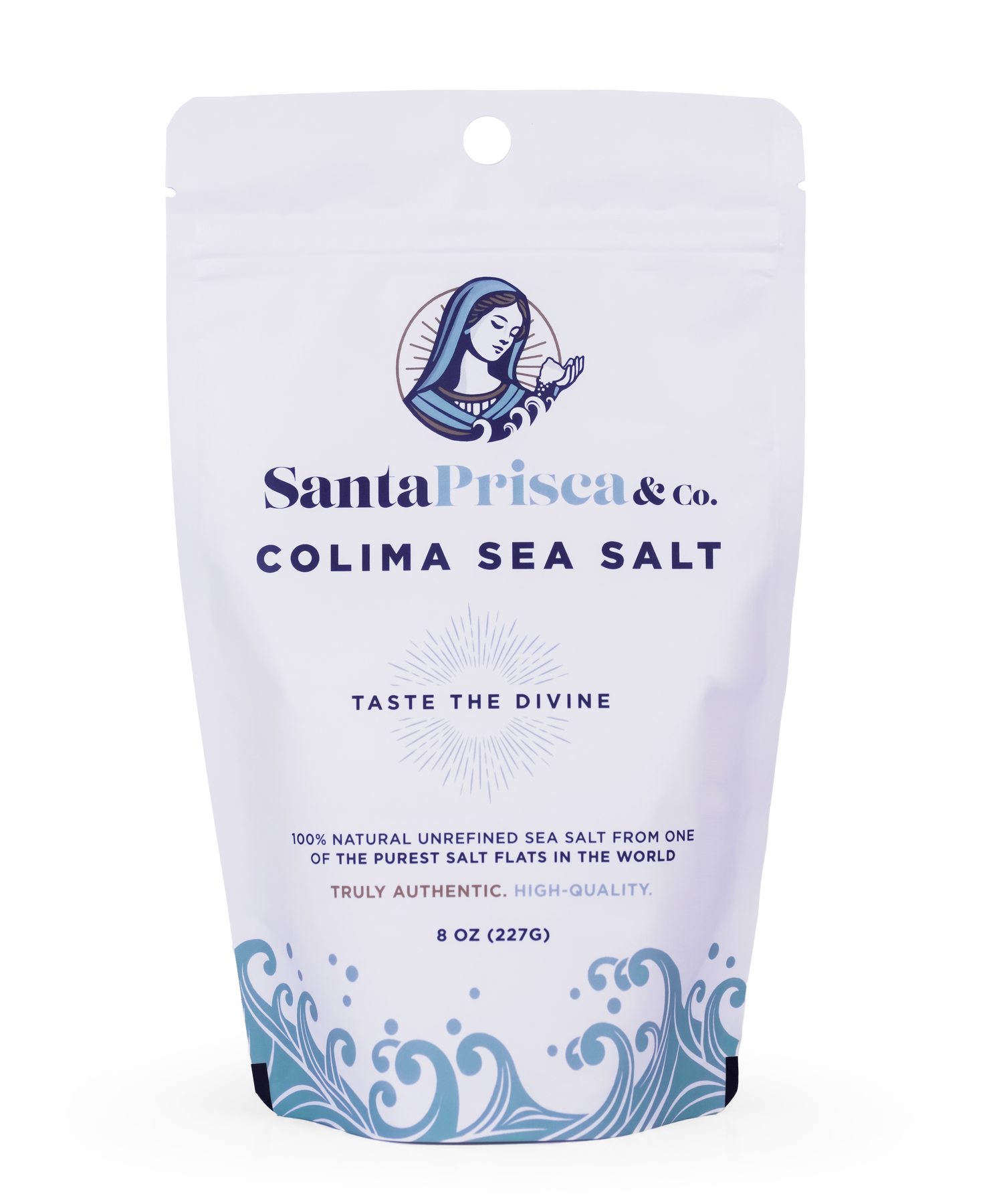 Santa Prisca & Co. Colima Sea Salt packaging on a white background